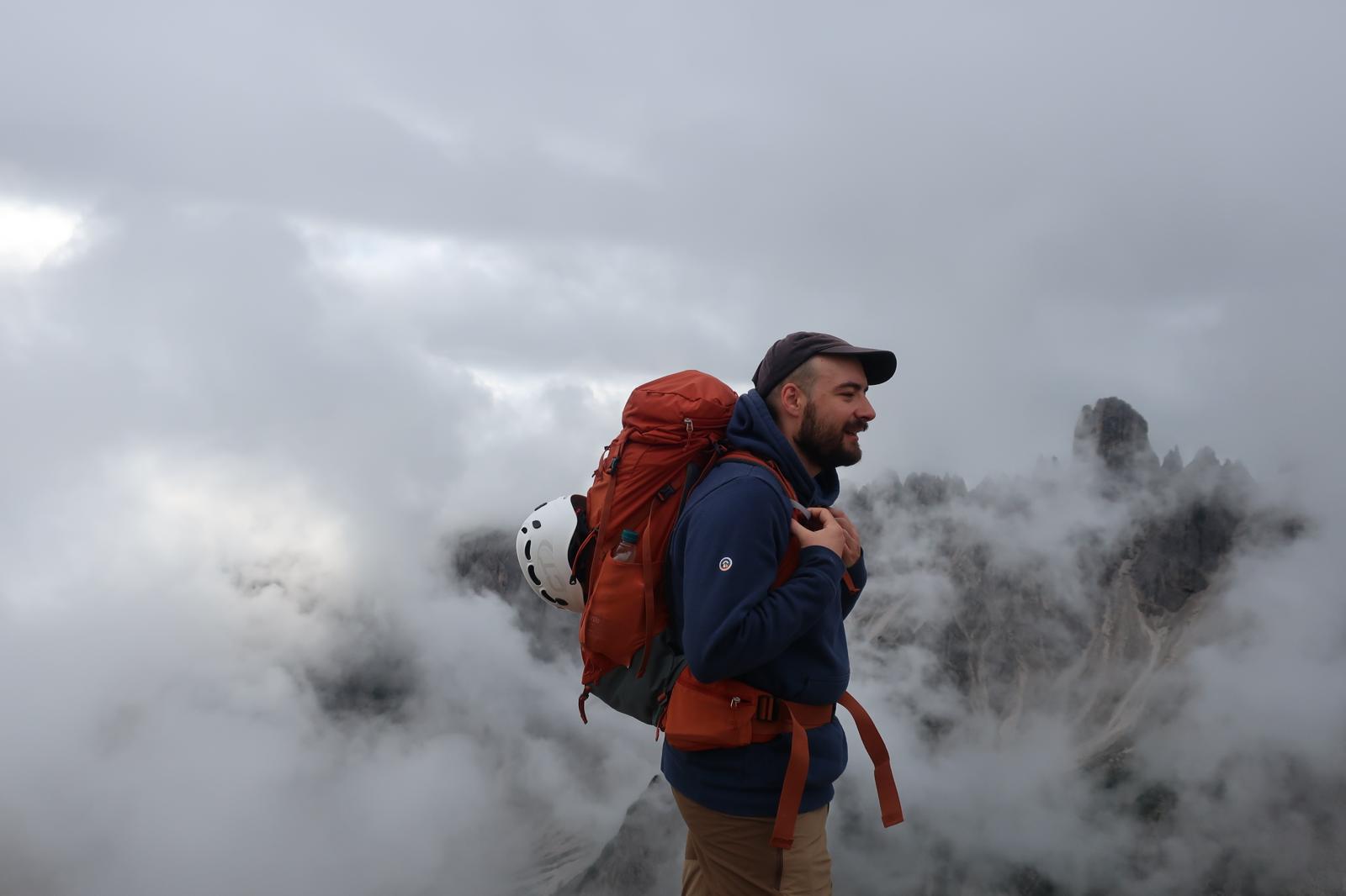 Lukas Schmid hiking in the mountains